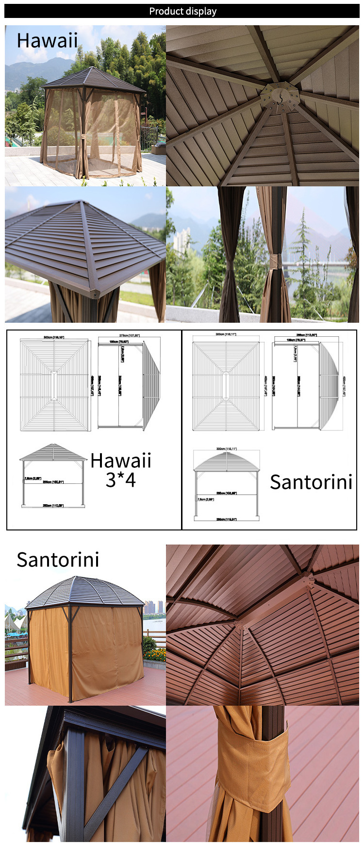 CoastShade 8 x 5 Grill BBQ Gazebo Double Tiered Replacement Canopy Roof Outdoor Barbecue Gazebo Tent Roof Top