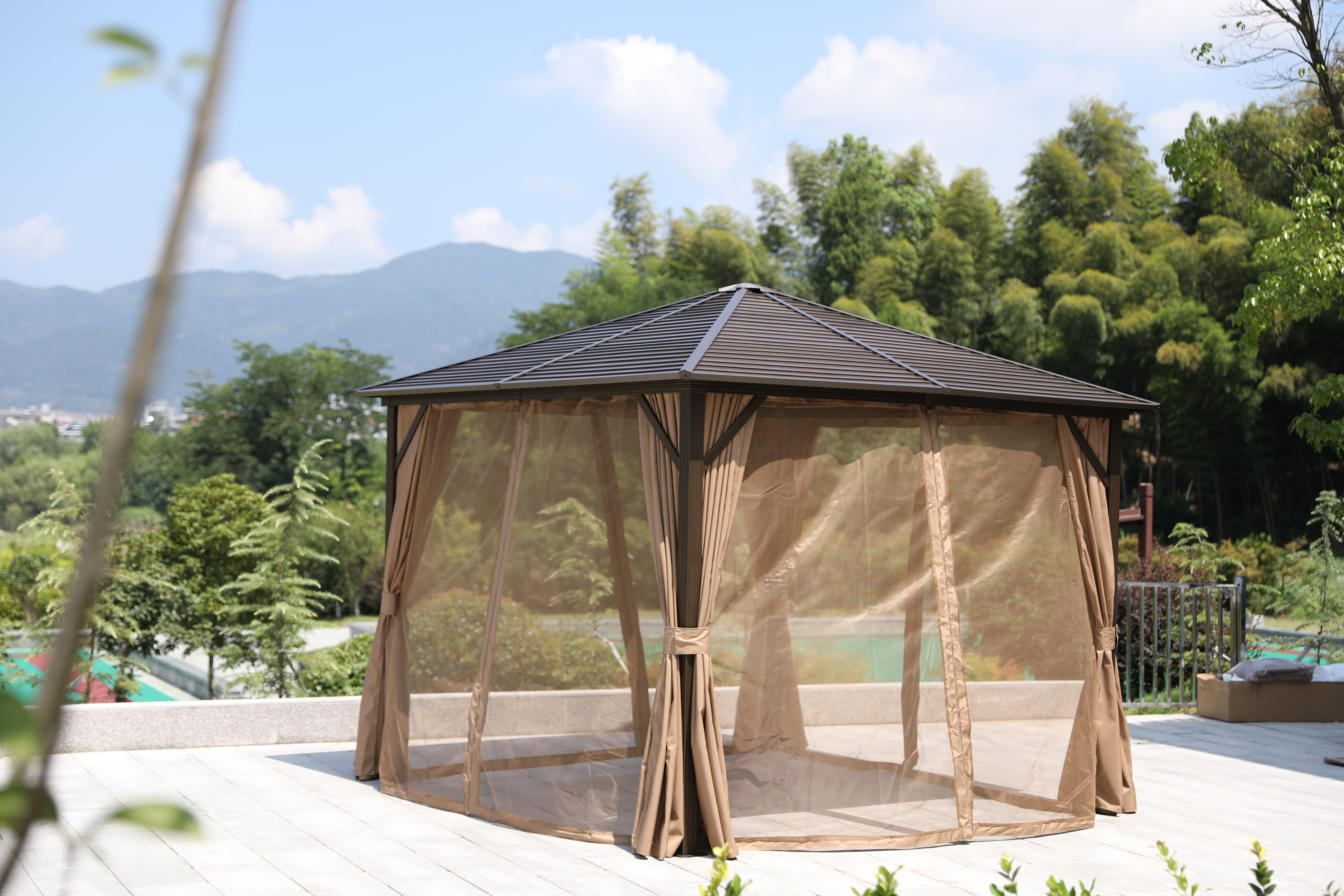 3*4 M Beauty Outdoor Aluminum Gazebo Hardtop Waterproof with galvanized metal  gazebo