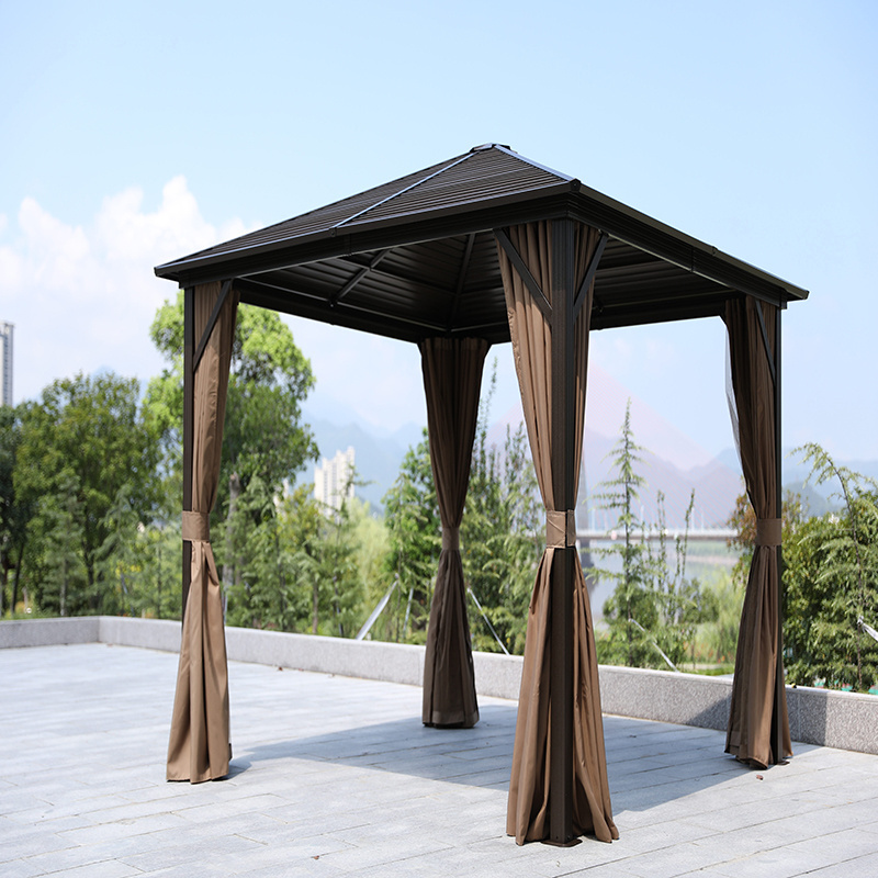 Canada market hardtop round metal gazebo 3x4