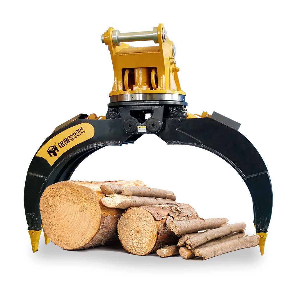 MONDE 2024 hot sales log wood stone grabbing excavator attachment 3 point log grapple