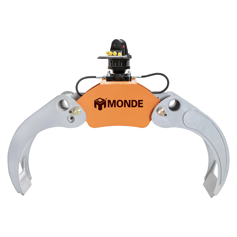 MONDE hydraulic grapple 4 to 9 ton excavator grabs with 360 rotation 3 point log grapple