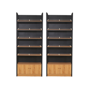 Commercial Application 5 Tier Steel-Wood Combination Storage Shelving Rack Shelf Multi-Level Metal Gondola Shelf