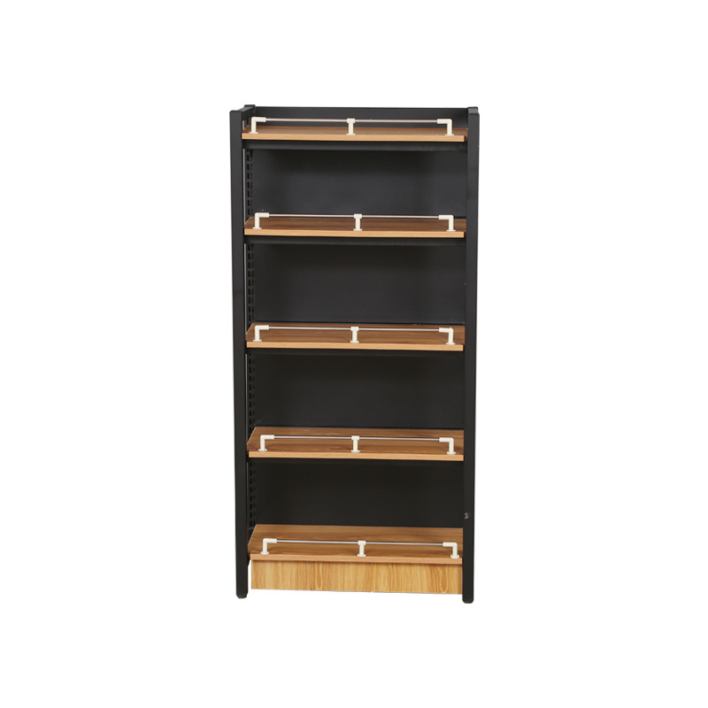 Commercial Application 5 Tier Steel-Wood Combination Storage Shelving Rack Shelf Multi-Level Metal Gondola Shelf