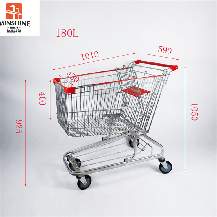 MX17 Manufacturer Supplier Supermarket Trolley Shop Carts Grocery Shopping Cart With Seats