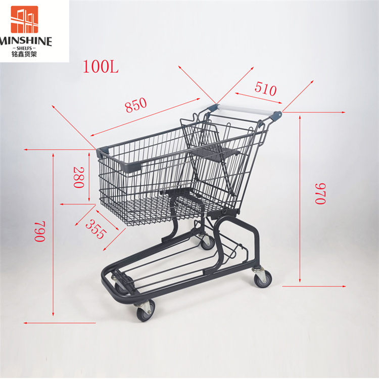 MINGXIN Supermarket Shopping Carts Shop Car Push Cart