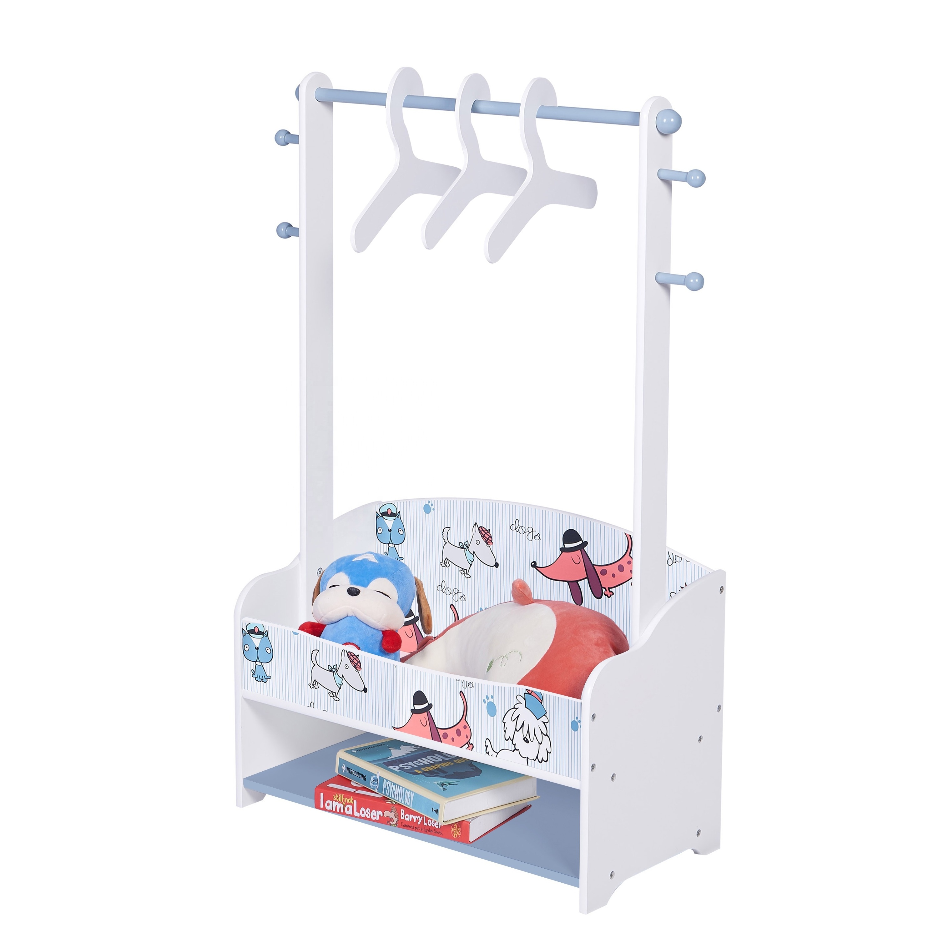 Toffy & Friends Wooden kids storage hanger dress up center cloth hanger coat rack kids furniture