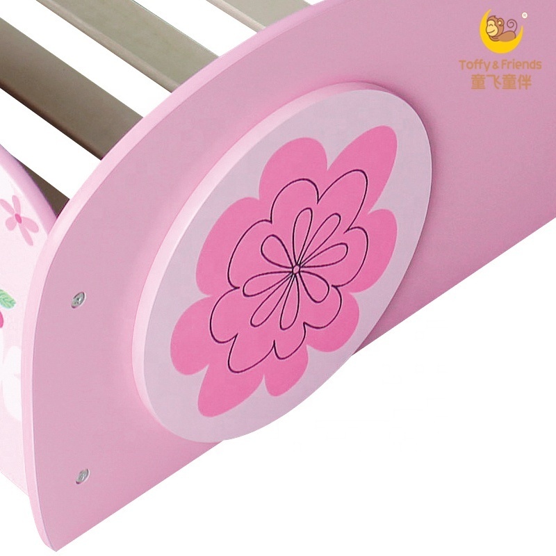 Toffy & Friends Wooden Kids Toddler Bed Pink Bed for girl