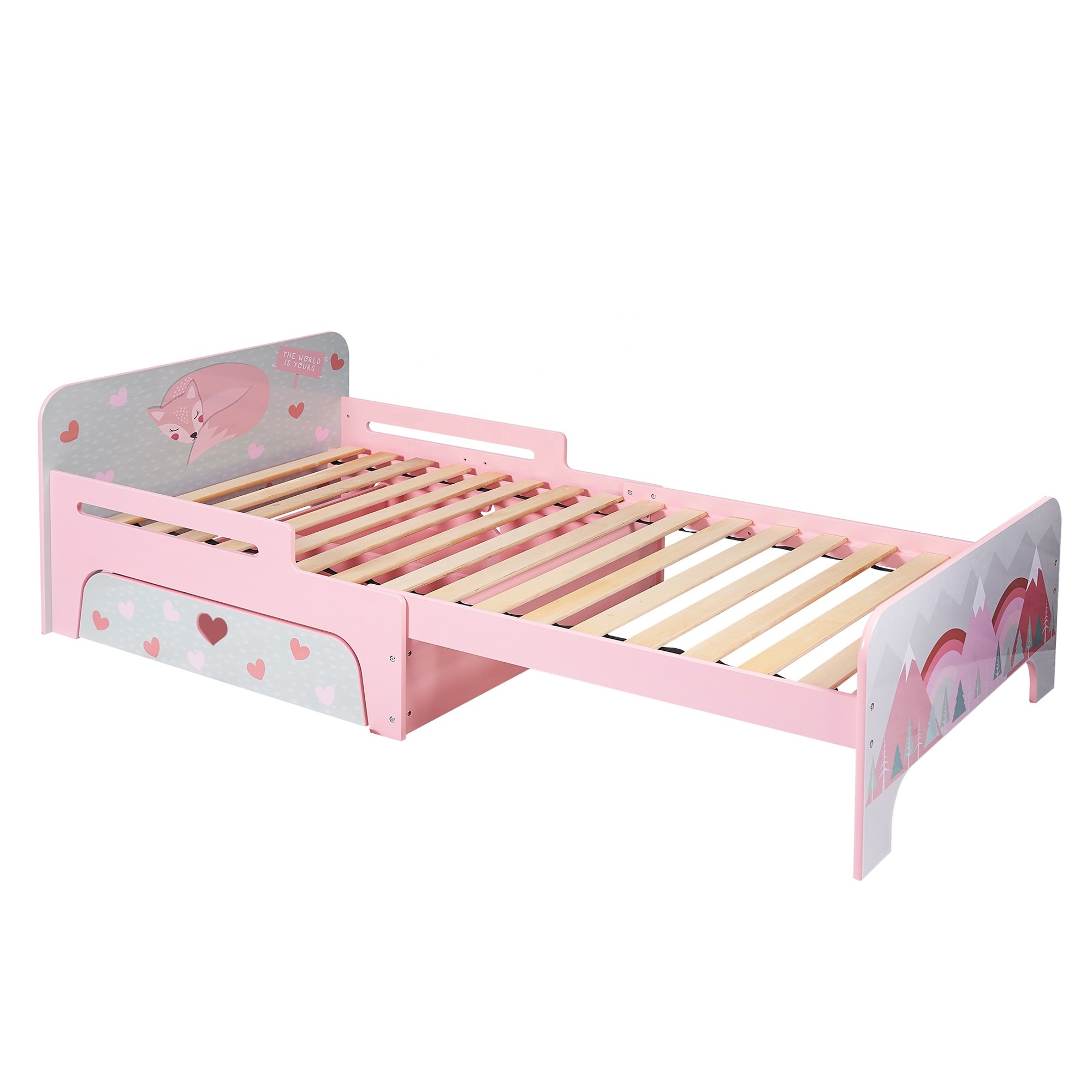 Toffy & Friends Wooden kids bed toddler bed  kids furniture extension bed