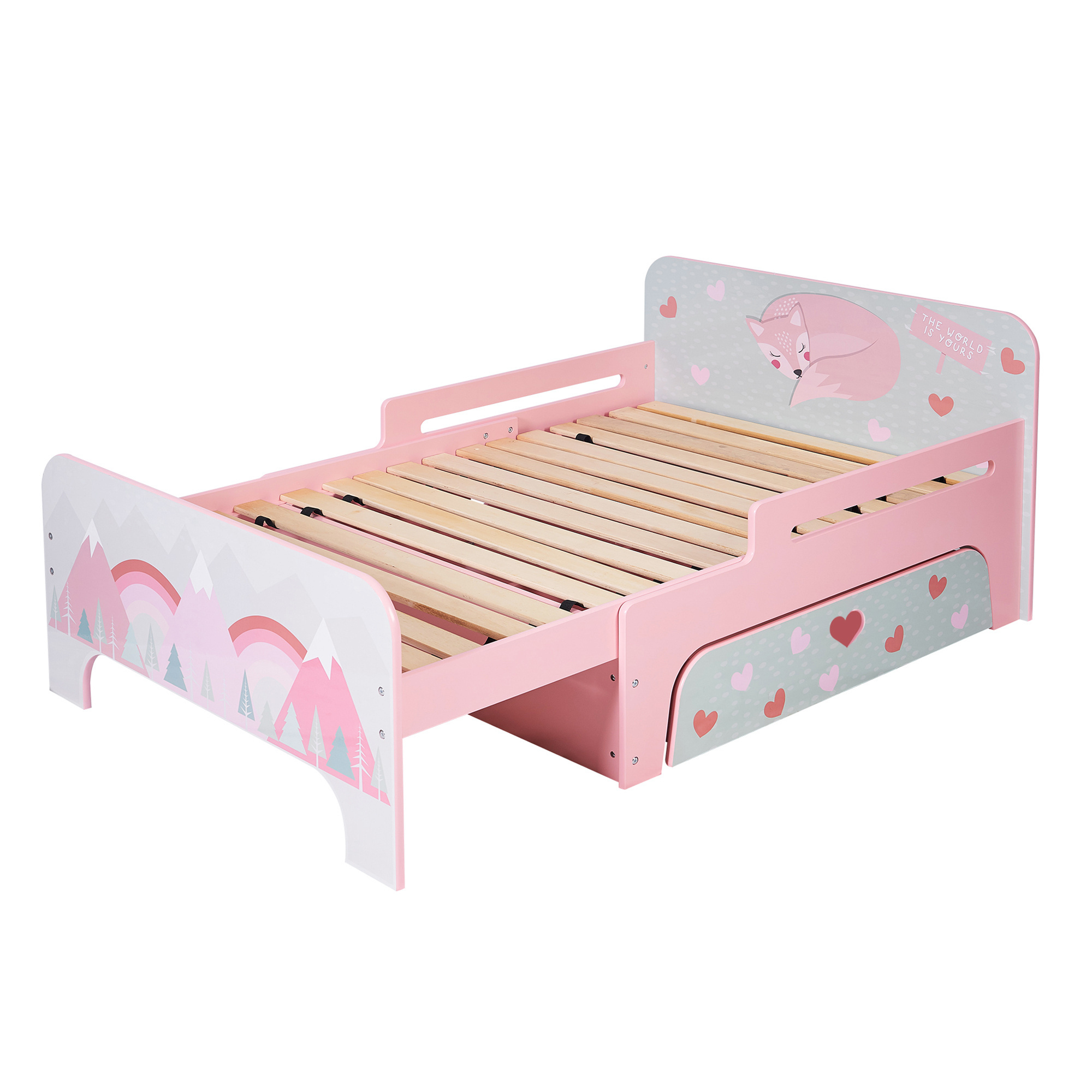 Toffy & Friends Wooden kids bed toddler bed  kids furniture extension bed