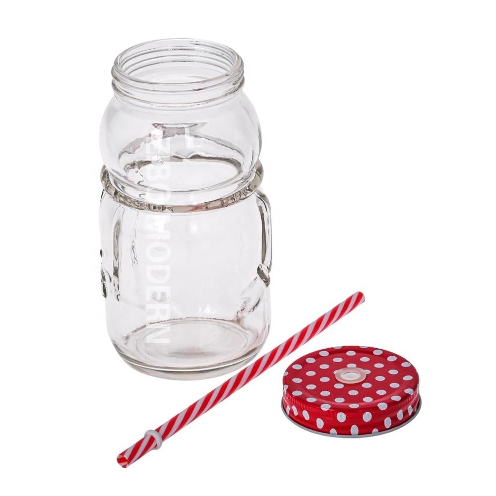 22 Oz Snowman Shaped Mason Jar Mugs With Plastic Straw and Tin Lid - Storage Mason Jar - Cold Beverage Drinking Glasses