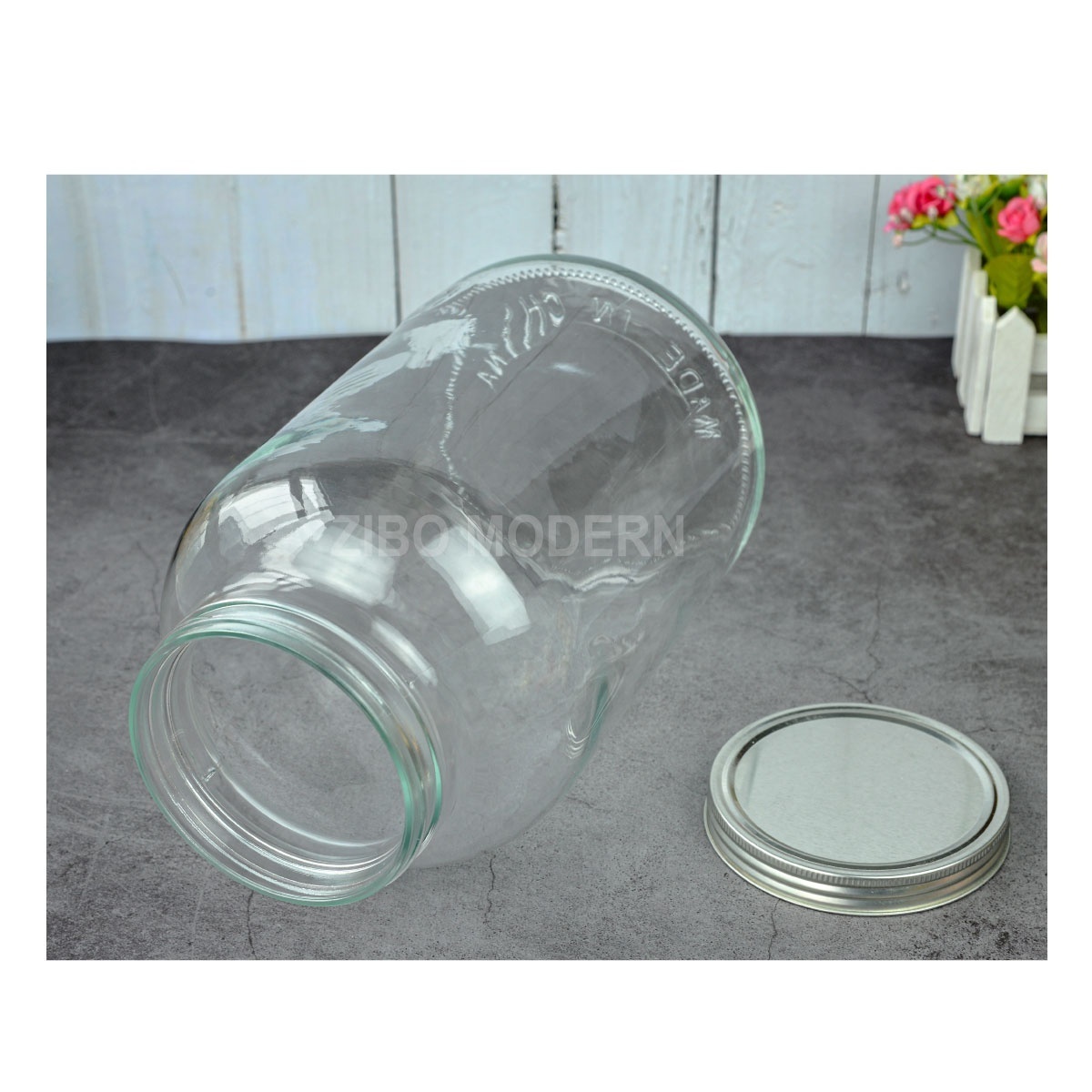 1 Gallon / 4 L Glass Mason Jar Storage Canister Food Storage Container With Metal Lid- Food Storage Container - Glass Jar