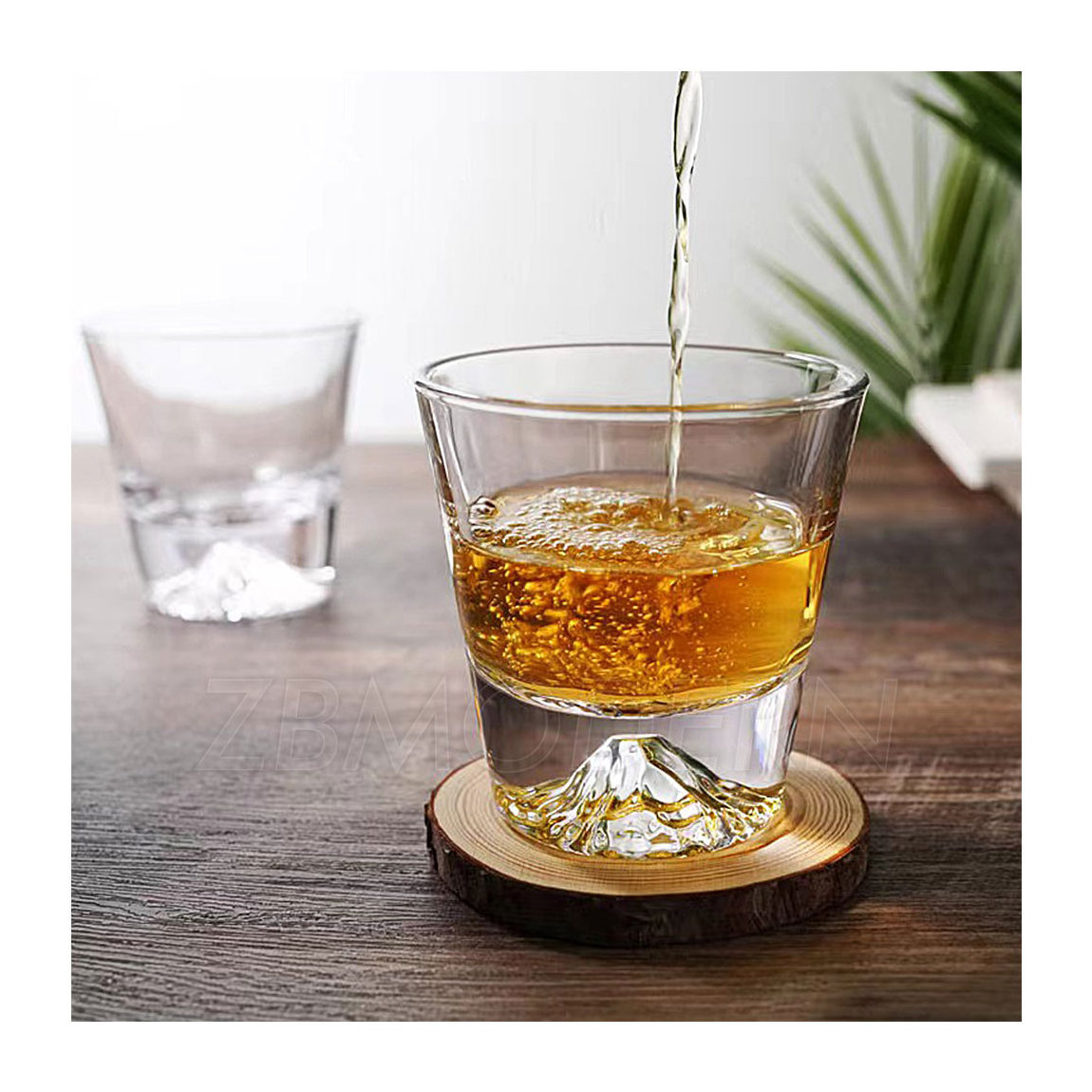 Japanese Style Hot Thicken Bottom Fuji Crystal Sober Up Glass Whisky Wine Cups Ice Drinking Tumbler Glasses