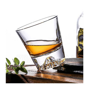 Japanese Style Hot Thicken Bottom Fuji Crystal Sober Up Glass Whisky Wine Cups Ice Drinking Tumbler Glasses