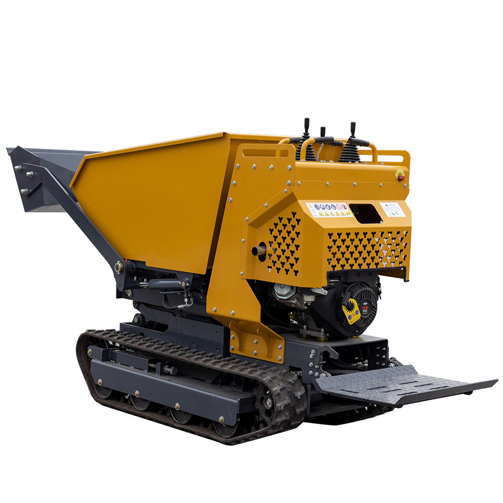 HT500 500KG Loading Track Mini Lift Dumper with Hydraulic Tipping Power Barrow