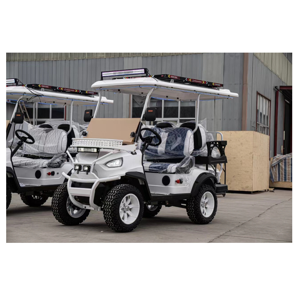 Solar Panel 4-Seater Reception Shuttle Electric Golf Cart Low-Speed with Customizable Colors Golf Cart