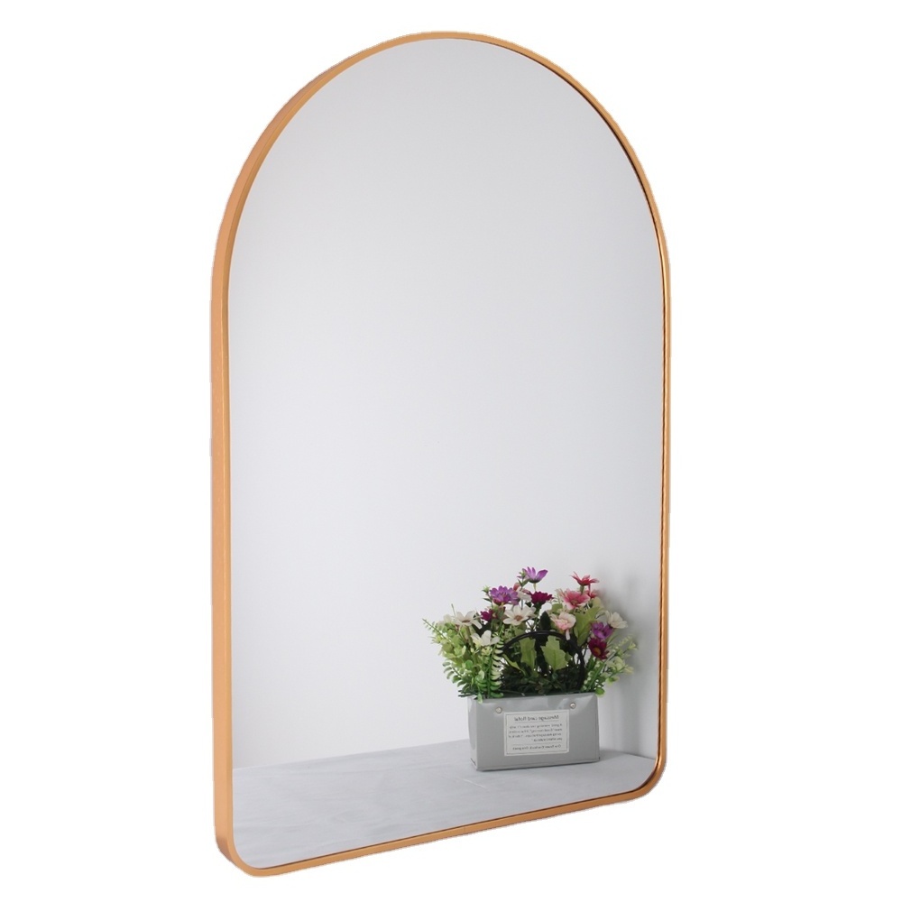 manufacturer Gold Aluminum Frame Arch Decorative Modern Dressing Room Wall Full-length Floor Mirror