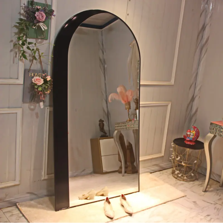 Three-Dimensional Aluminum Frame Golden Arch Mirror Full Length Mirror For Home Decorative