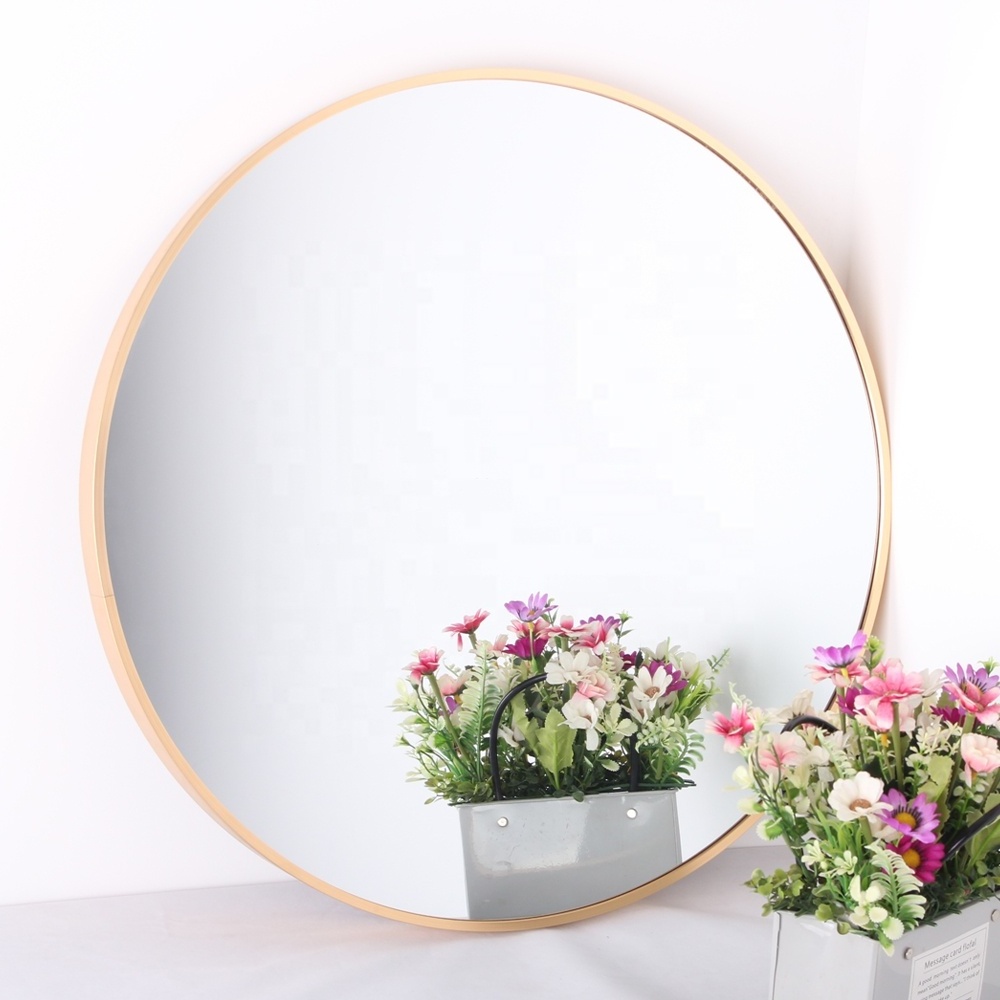 Manufacturer Wall Round Mirror Large Wall Mounted Circle Mirror Black Metal Frame for Bathroom Entry Dining Room, & Living Room