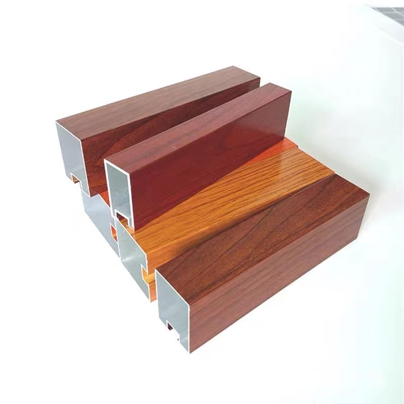 Customized wood grain aluminum profile square aluminum tube european standard for aluminum grid ceiling decoration