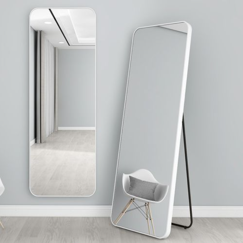 Full length mirror floor-to-ceiling mirror standing or wall aluminum mirror, full length mirror, large rectangular bedroom