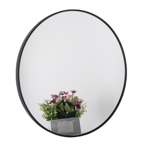 Manufacturer Wall Round Mirror Large Wall Mounted Circle Mirror Black Metal Frame for Bathroom Entry Dining Room, & Living Room