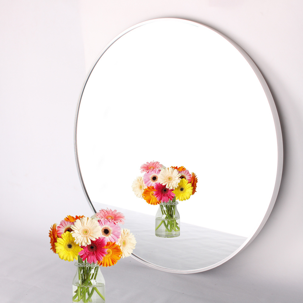 Customizable Rust Resistant Classical Style Large Size Metal Framed Round Wall Mounted Silver Glass Mirror For Bathroom