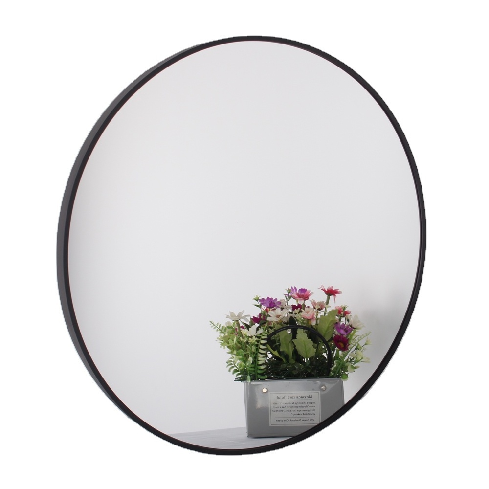 Customizable Rust Resistant Classical Style Large Size Metal Framed Round Wall Mounted Silver Glass Mirror For Bathroom