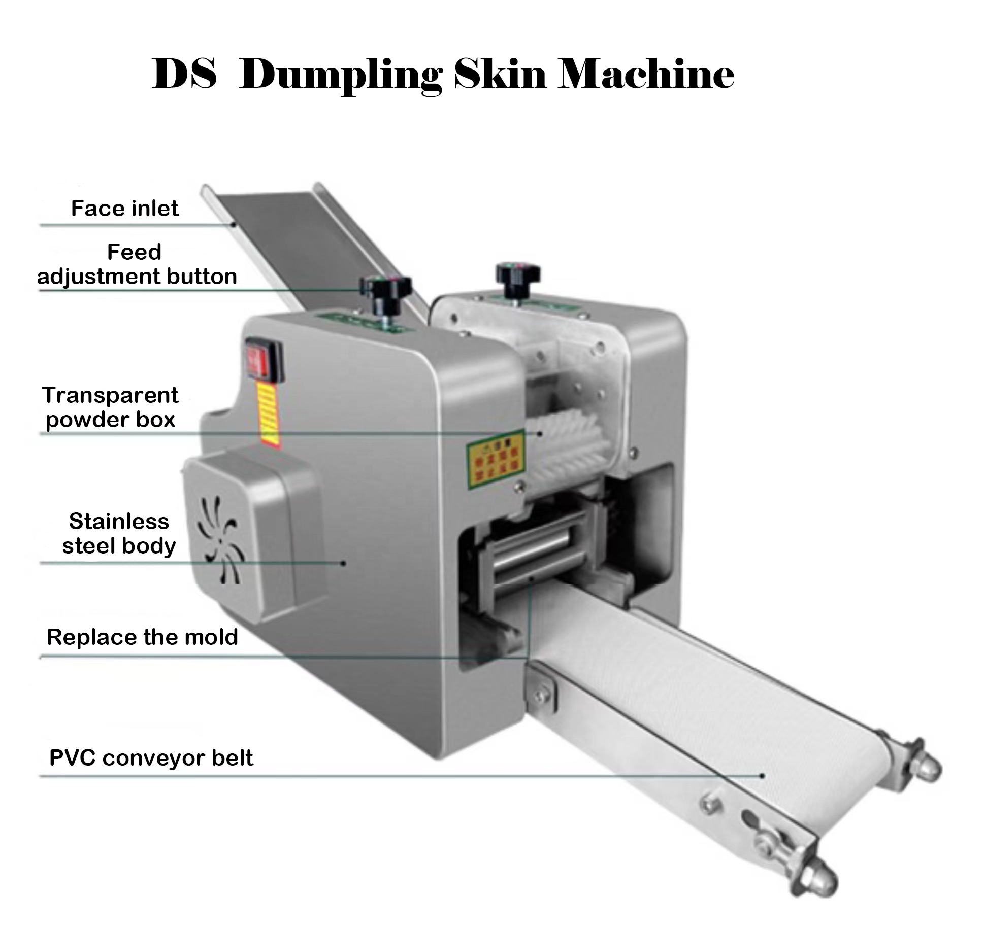 DS Commercial dumpling skin maker making machine/dumpling wrapper skin making machine tortilla