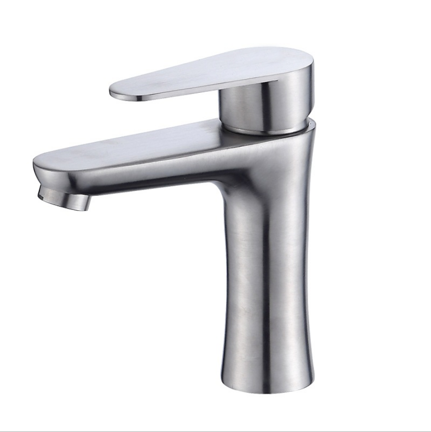 High Quality Single Hole Hot And Cold Bathroom Basin Faucets  Stainless Steel Water Mixer Tap