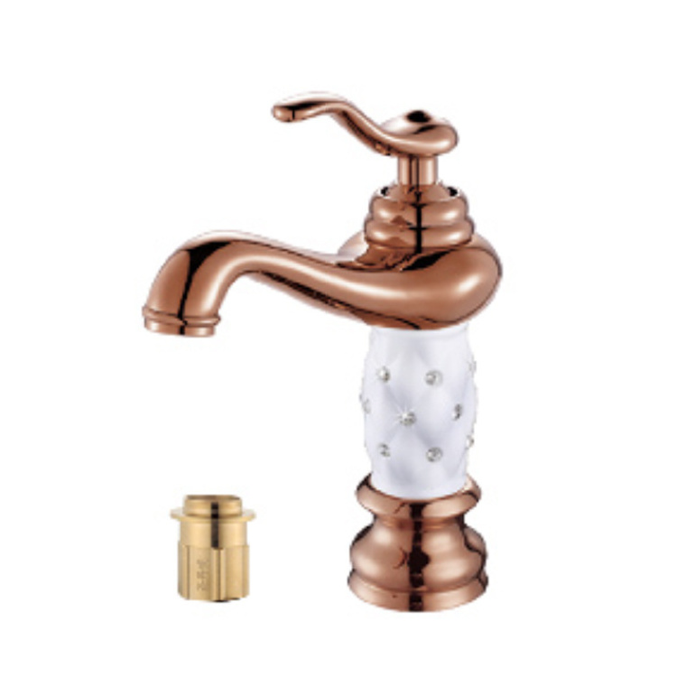 European Style Cold And Hot Copper Archaize Single Hole Retro Basin Faucets