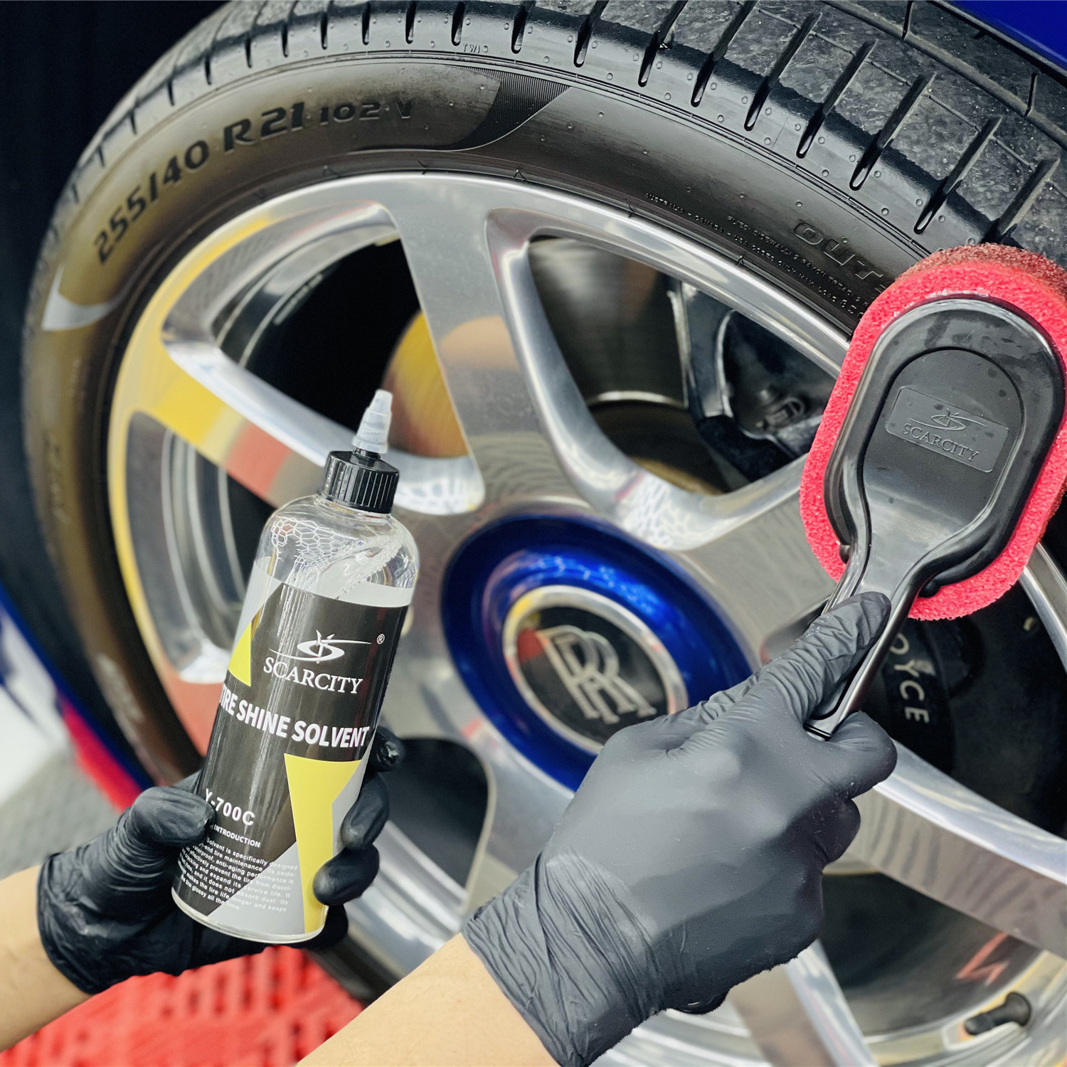 SCARCITY tire shine gel/aerosol tire shine/water based tire shine