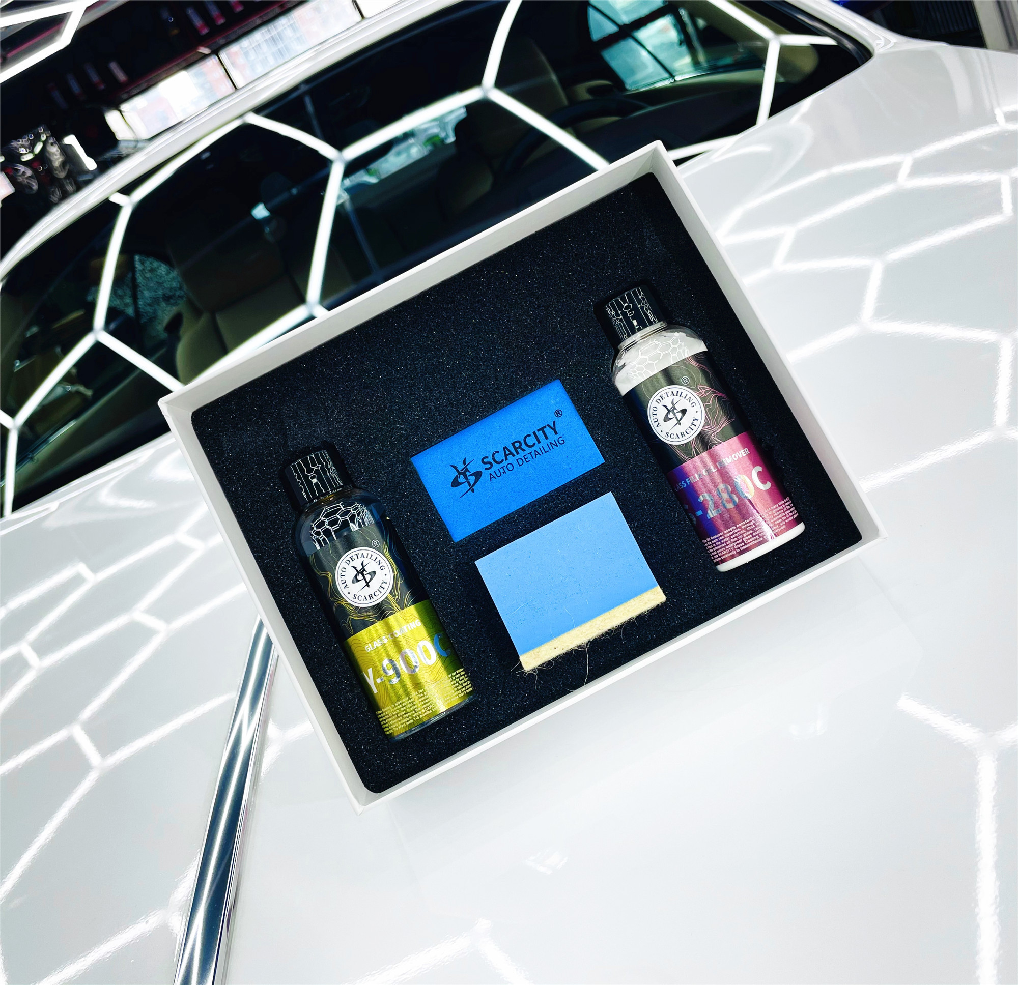 Car Glass Oil Film Removing Agent Glass Cleaner Kits for Bathroom Auto Window Glass Car Windshield Windscreen