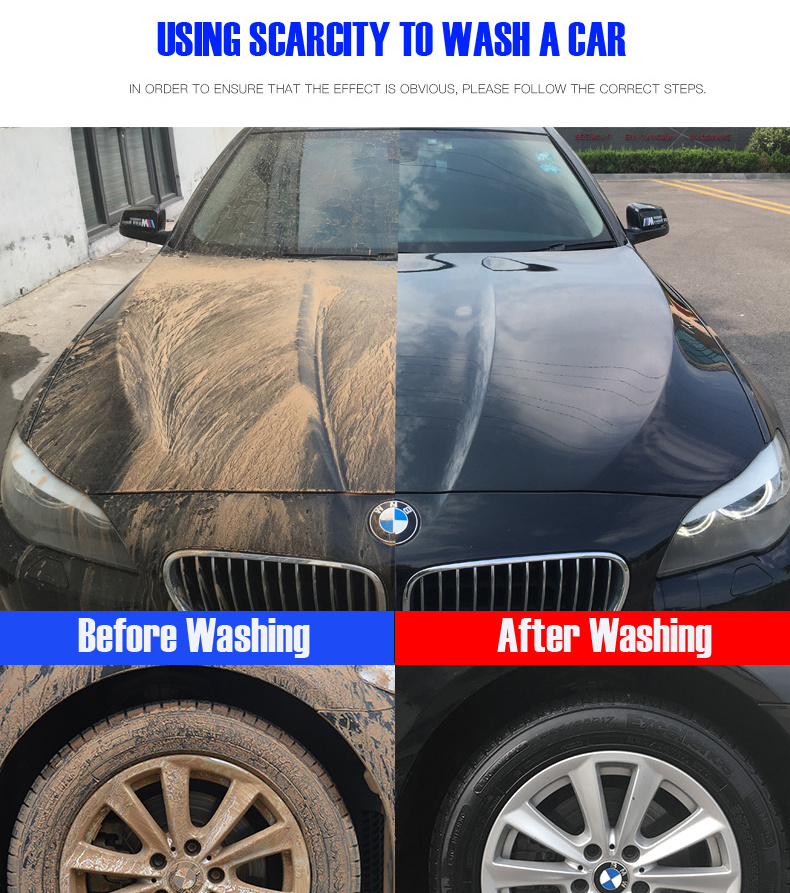 Concentrated car washing shampoo with snow foam for car care