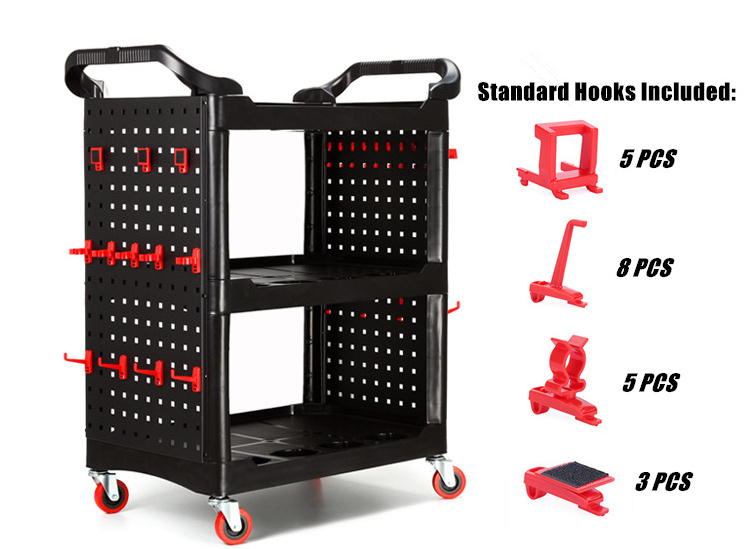 SCARCITY car detailing cart plastic trolley cart