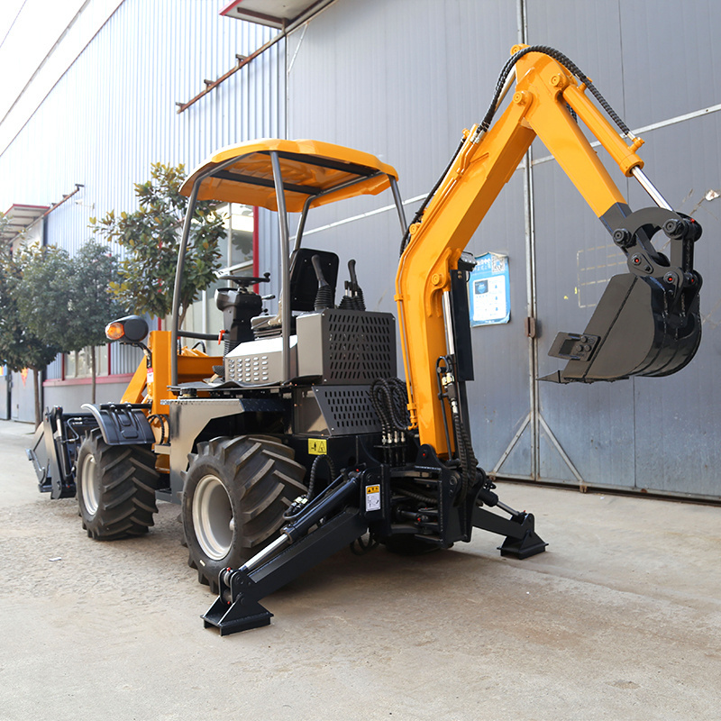 Cheapest Earth-moving Machinery Mini Tractor Towable Backhoe Loader Excavator for sale