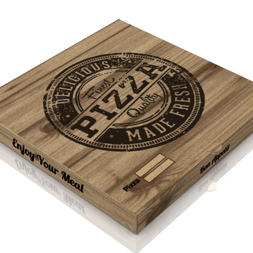 Wholesale custom cheap factory printed logo cowhide carton pizza box