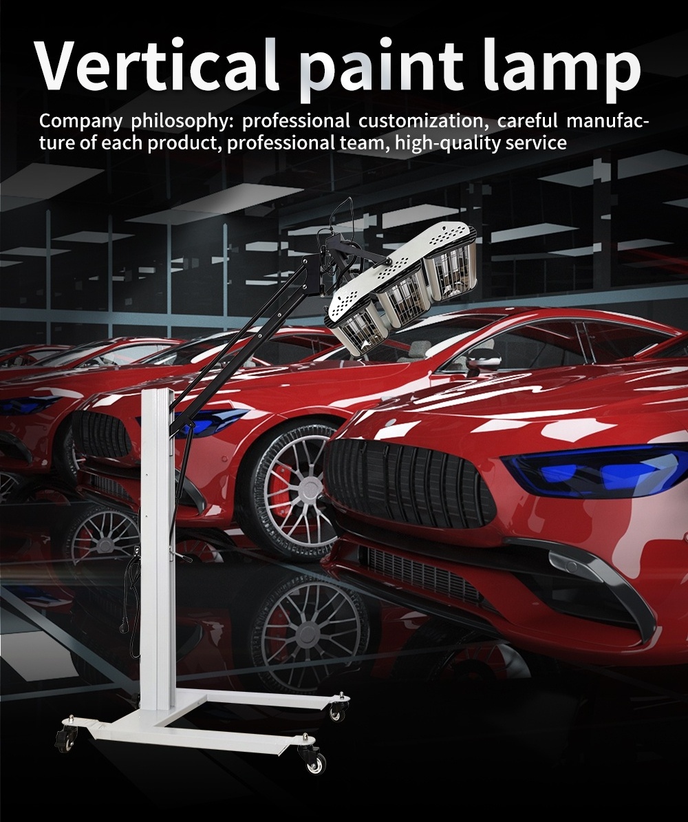 Car Vertical Mobile 3300W Infrared Paint Lamp Car Body Paint Curing Lamp Shortwave Paint Drying Lamp Light Car Tools