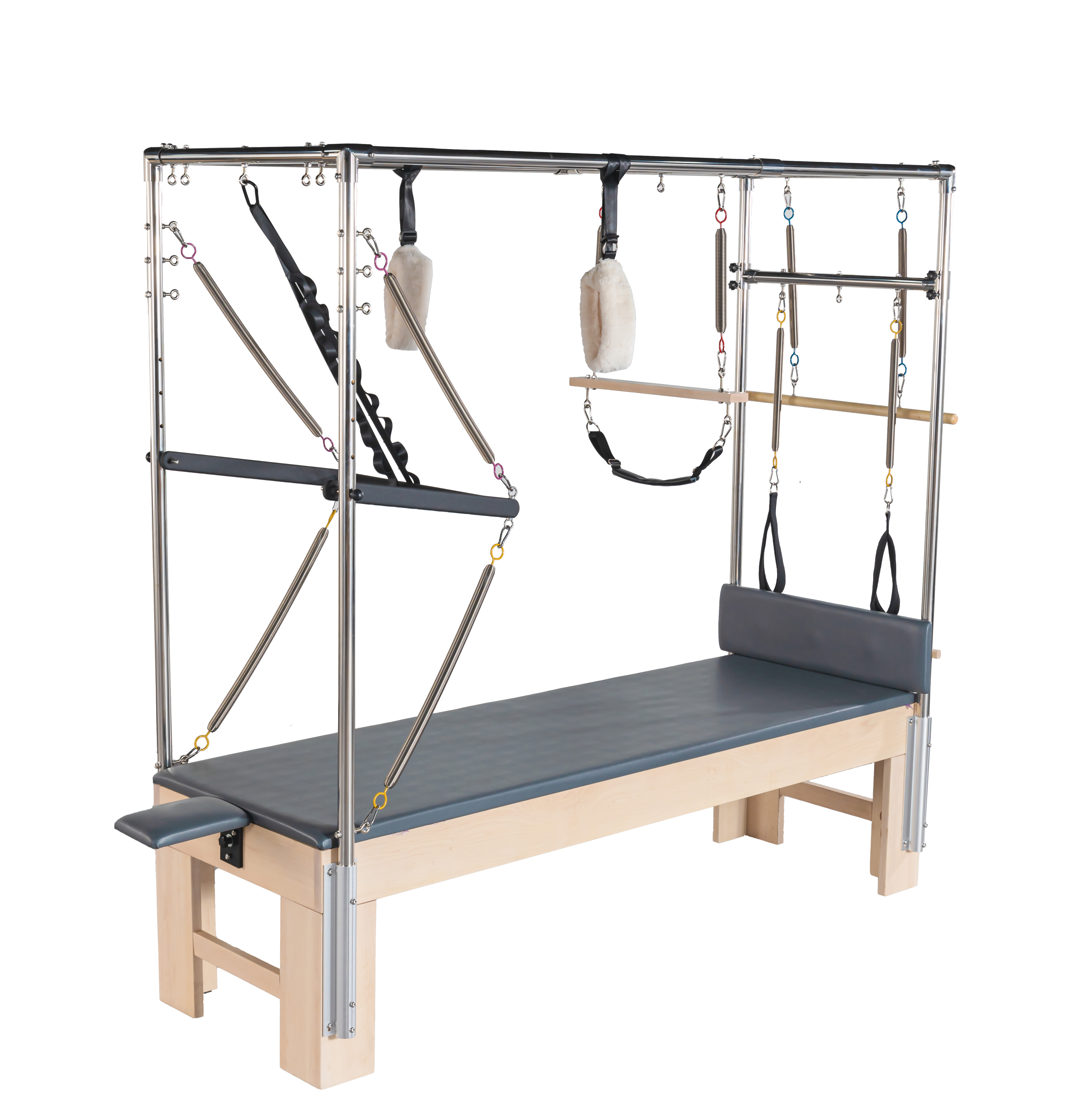 2024  high quality wholesale cadillac wood pilates reformer with full trapeze cadillac pilates maple trapeze table