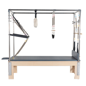 2024  high quality wholesale cadillac wood pilates reformer with full trapeze cadillac pilates maple trapeze table