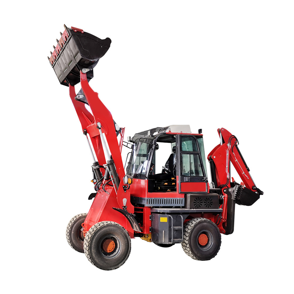 Low price tractor with backhoe and front loader small backhoe loader 4 wheel drive backhoe loader