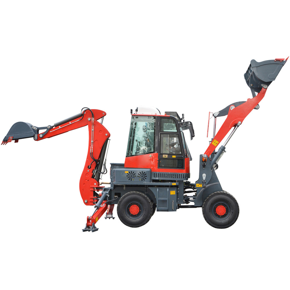 Low price tractor with backhoe and front loader small backhoe loader 4 wheel drive backhoe loader