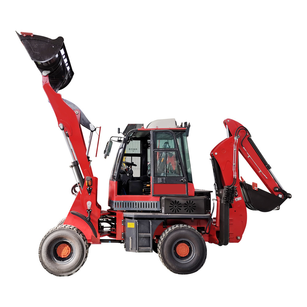 Low price tractor with backhoe and front loader small backhoe loader 4 wheel drive backhoe loader