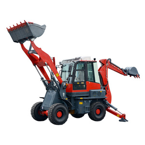 Low price tractor with backhoe and front loader small backhoe loader 4 wheel drive backhoe loader