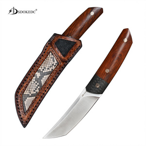 SDOKEDC High Quality D2 Steel Camping Knifes Survival Fixed Blade Knives Self Defense Hunting Knife Tactical