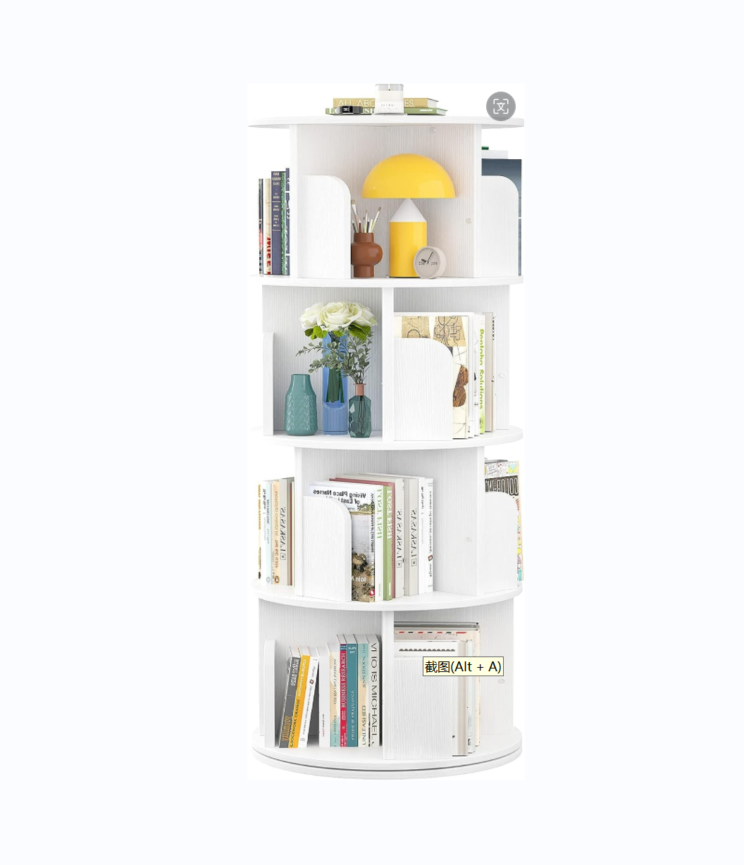 Rotatable 360 Rotating Bookshelf Kids Plastic Round Bookshelves Children Rotating Bookshelf