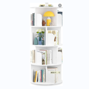 Rotatable 360 Rotating Bookshelf Kids Plastic Round Bookshelves Children Rotating Bookshelf