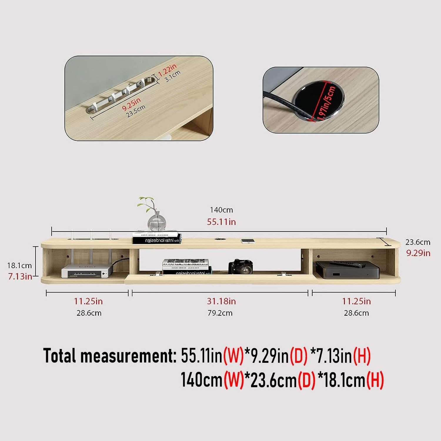 Wall mounted TV cabinet, media console, floating TV stand with door, Storage TV cabinet Wall mounted TV locker,