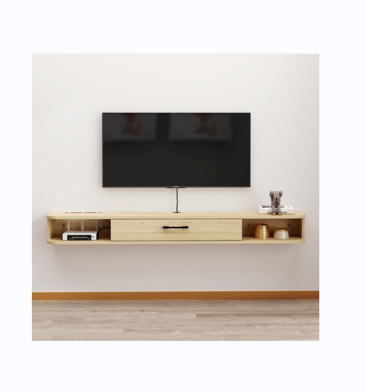 Wall mounted TV cabinet, media console, floating TV stand with door, Storage TV cabinet Wall mounted TV locker,