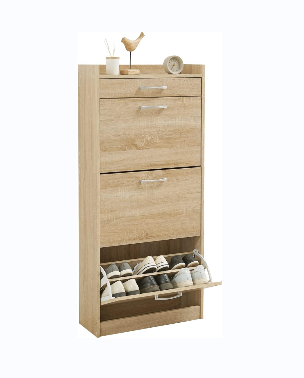 Shoe rack 3 layers 18 double storage can hide the thin type to save space