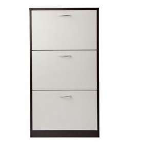 Shoe locker, suitable for entryway, freestanding storage rack with 2 clamshell drawers, narrow shoe rack cabinet